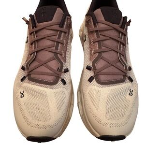 On Running Cream and Brown Cloudtilt Athletic Shoes